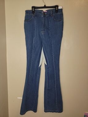 Buckskin Babes Heart Cutout Flare Jeans Women’s Y2K Festival Western Denim